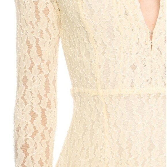FREE PEOPLE Teen Witch Lace Keyhole Cut Out Skater Fit & Flare Mini Dress L - Picture 9 of 15